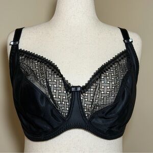 Curvy Kate Gia CK2102 Black Sheer Lace Balcony Underwire Bra – UK 38H